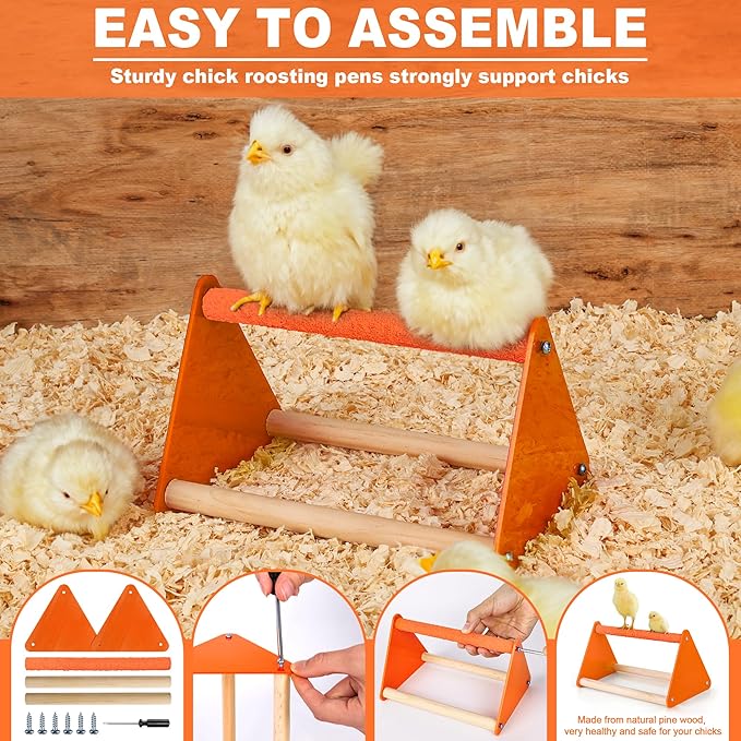 Plastic Baby Chicken Feeder and Waterer Set (White&Orange)