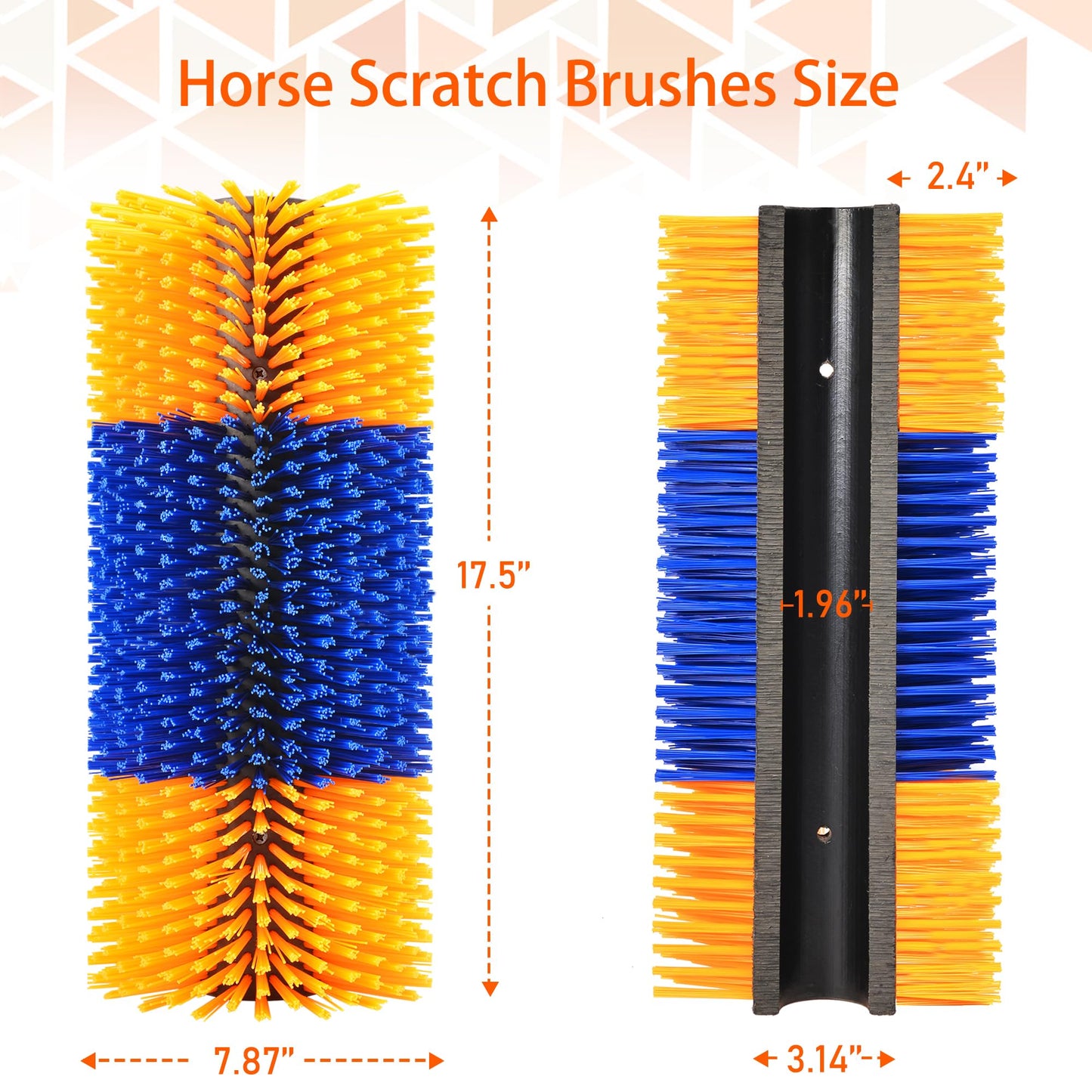 KUNBEIEN Livestock Scratch Brush Kit, Horse Massager for Relieving Itching, Suitable for Horse, Cattle, Sheep, Pig, Yellow