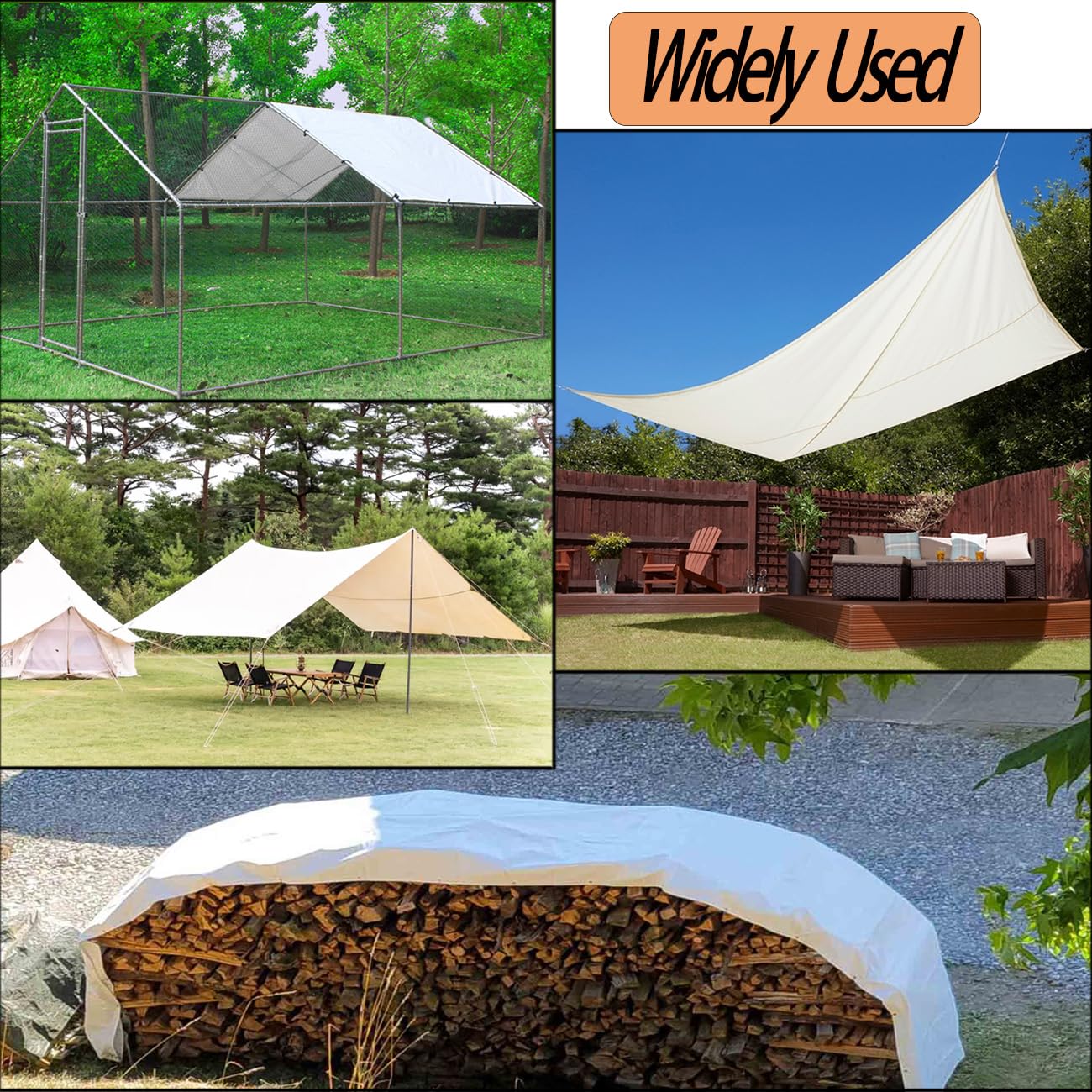 Chicken Coop Cover Waterproof and UV, 11.3 * 6.3 FT Chicken Run Cover for Winter with Ball Bungees Cords, Shade Cloth for Large Chicken Coop, Walk-in Chicken Run Pen, Chicken Coop Tarp (1 Pack)