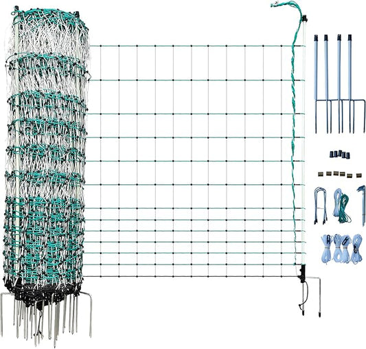 RentACoop Poultry Netting Electric Fence - Electric Poultry Enclosure for Chickens, Ducks, Turkeys - Suitable for 4 Week Old Chickens/Older and Adult Poultry - Energizer Not Included - 168' L x 42" H