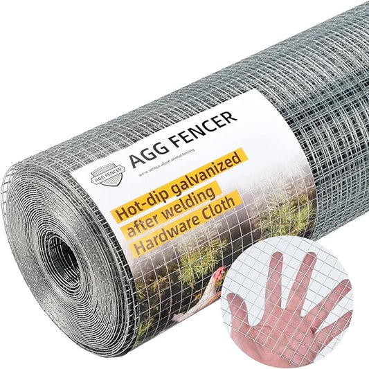 48in x 100ft Hardware Cloth 1/2 inch Chicken Wire Fencing, Hot-Dipped Galvanized After Welding Garden Plant Supports Welded Metal Chicken Wire Poultry Animal Netting Cage Screen