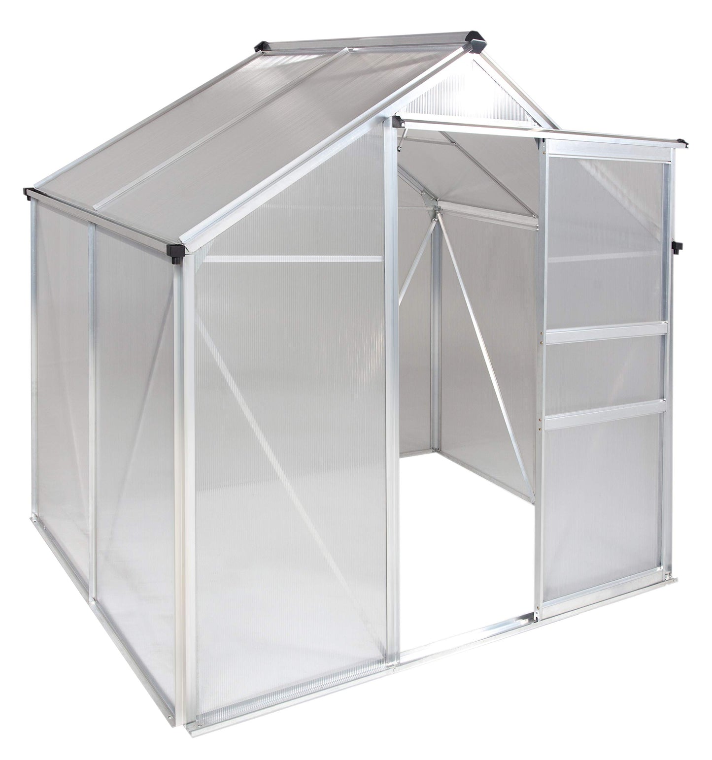 Machrus Ogrow 4 x 6 FT Walk-in Greenhouse with Sliding Door and Adjustable Roof Vent with Gardening Tool Set Included