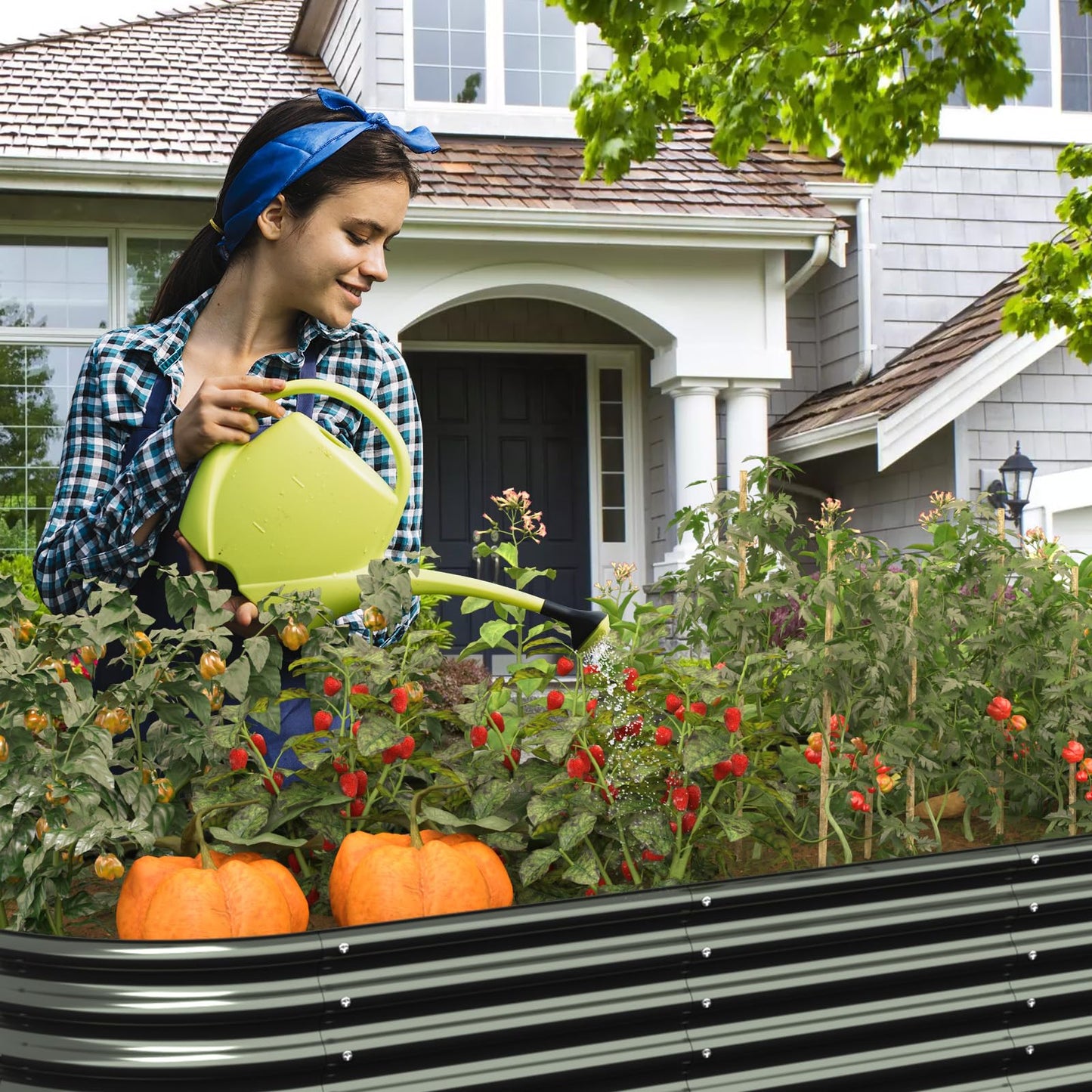FRIZIONE 12FT(L)×3FT(W)×2FT(H) Galvanized Raised Garden Bed Outdoor, Metal Raised Garden Beds for Flower, Raised Planter Box Outdoor for Herb, Vegetable-Gray