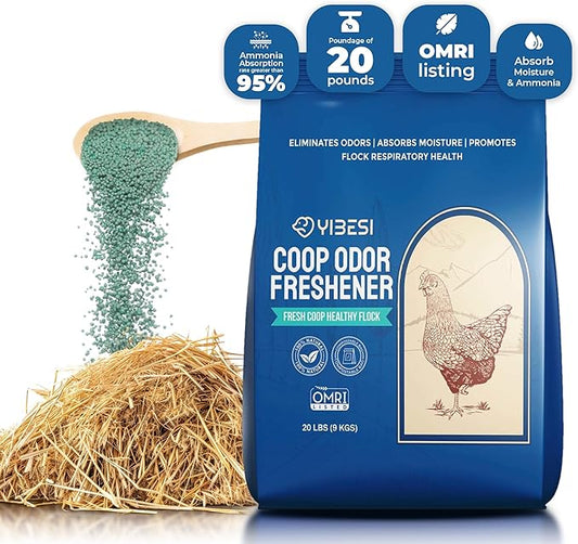 Chicken Coop Deodorizer – Natural Zeolite Odor Eliminator & Moisture Absorber – Coop Refresher for Poultry Bedding, Nesting Boxes, Runs & Small Animal Enclosures – 100% Natural, Compost-Safe Formula