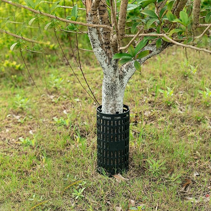 YGAOHF Tree Trunk Protector, 15 Pack Plant and Tree Guard Protector, Expandable Tree Bark Protector, Around Trunk Bark, Great Protection from Trimmers, Mowers, Animals (Black)