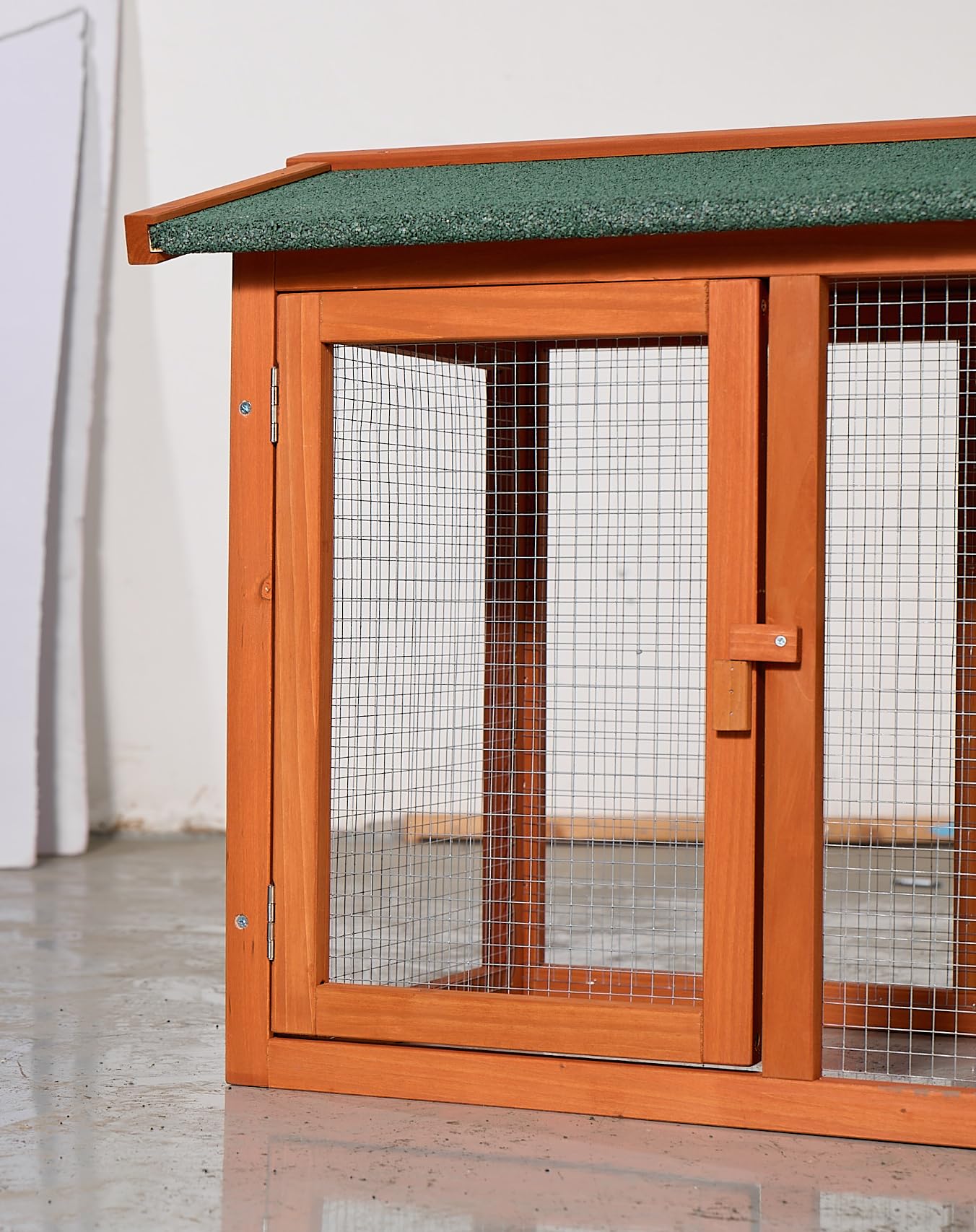 YOPTO Chicken Coop W/Ramp,88" Outdoor Chicken Run W/Removable Pull-Out Tray,Wooden Hen House W/Sloped Asphalt Roof & Lockable Door,Poultry Cage for Small to Medium Pets,Brown