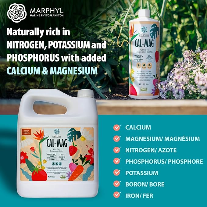 MARPHYL Organic CALMAG Liquid Fertilizer, Calcium + Magnesium, Corrects Common Plant Deficiencies, for Garden, Flowers, Vegetables, Succulents, Bamboo, Hydroponics 16.9 oz