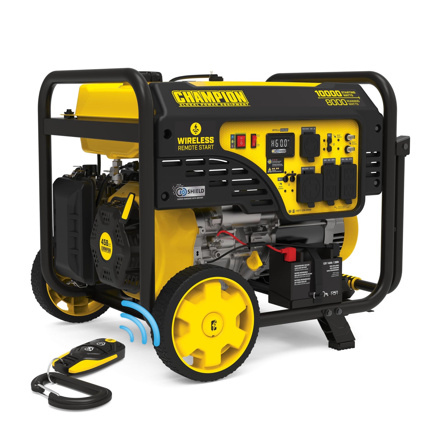 Champion Power Equipment 10,000-Watt Wireless Remote Start Home Backup Portable Generator with CO Shield