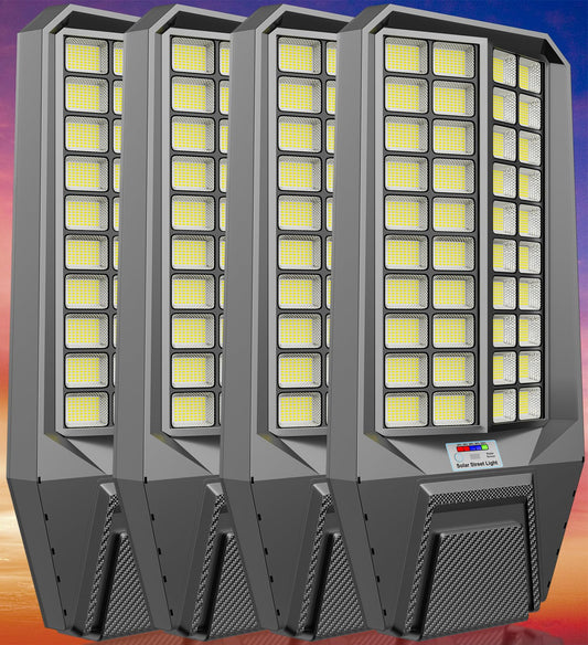 Vzyhik Solar Street Lights Outdoor Waterproof Dusk to Down - Large 9500W Outdoor Solar Light with Motion Sensor Remote Control LED Commercial Parking Lot Flood Lights for Yard Garden Pathway