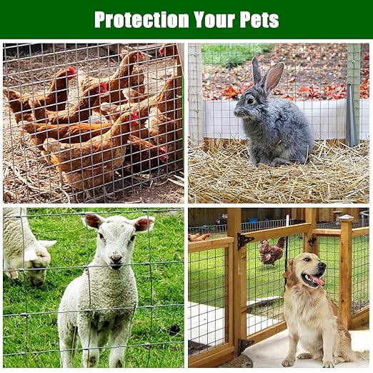 Hardware Cloth 1/4inch 48inx50ft 23 Gauge Chicken Wire Fence Galvanized Steel Mesh Rolled Fencing for Garden Supports Poultry Netting Cage Snake Fence Tree Guard, Silver