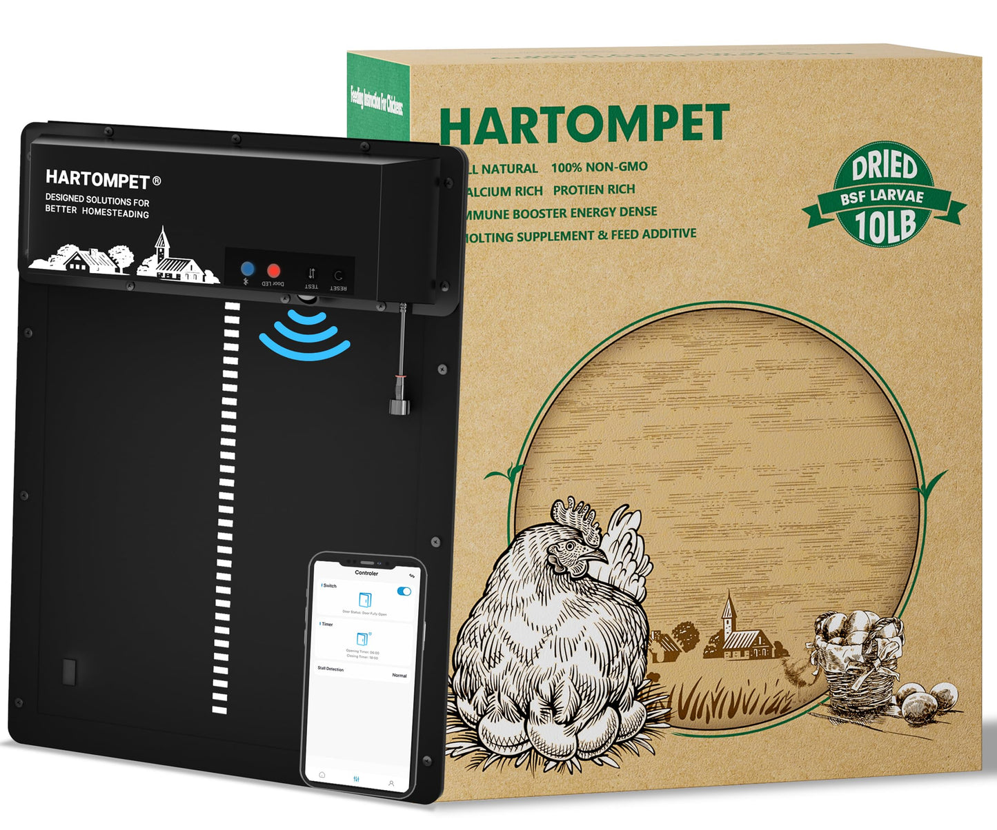 HARTOMPET 10LB Non-GMO Dried Black Soldier Fly Larvae, Superior Calcium Boost for Chickens, Better Than Dried Mealworms, Poultry Feed Ideal for Molting & Laying Hens, Wild Birds, Ducks | Top Grade BSF