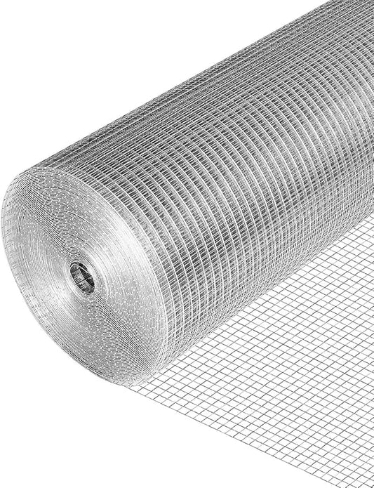 1/2 inch 60'' x 50' Hardware Cloth Square Openings - 19 Gauge Hot-Dip Galvanized Wire Mesh, Welded Cage Wire Rolls Great for Animal Enclosure Chicken Coop Flower Beds Rabbits Wire Fencing
