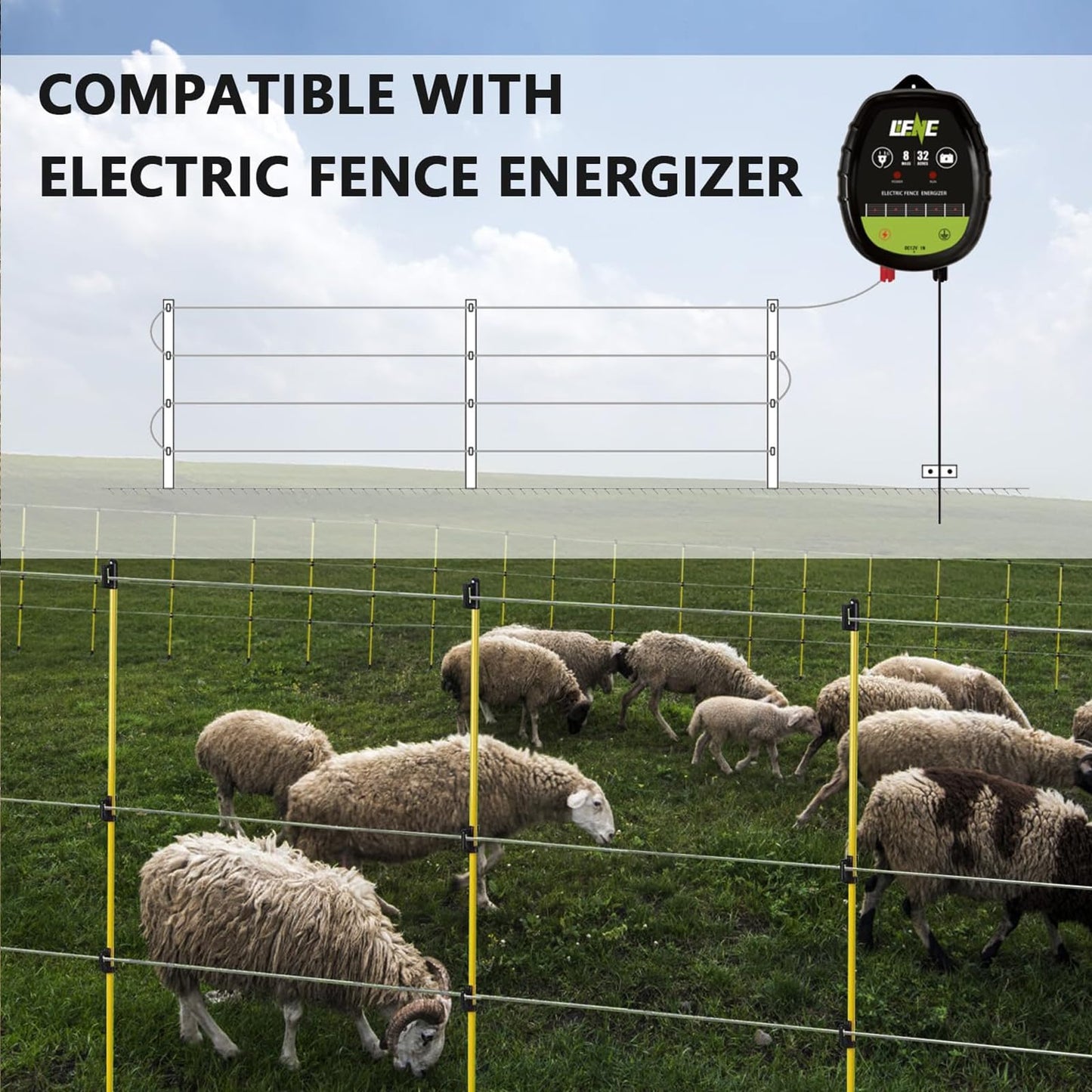 Lifence 1000 ft 17 Gauge Aluminum Electric Fence Wire for Garden Fence, Electric Fence, Chicken Wire Fence,High Conductivity and Durability