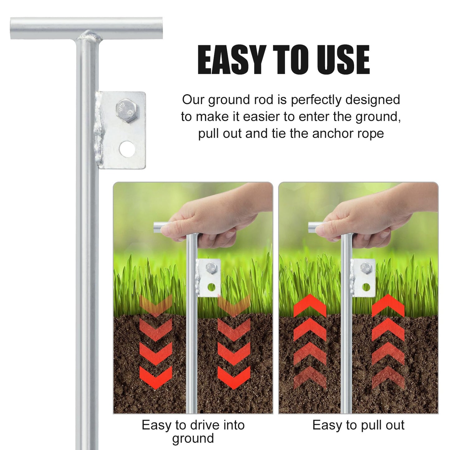 Electric Fence Wire - Grounding Rod for Solar Powered Energizers, Alligator Clip Lead Wire for Electric Fence Chargers, Ideal for Generator Use