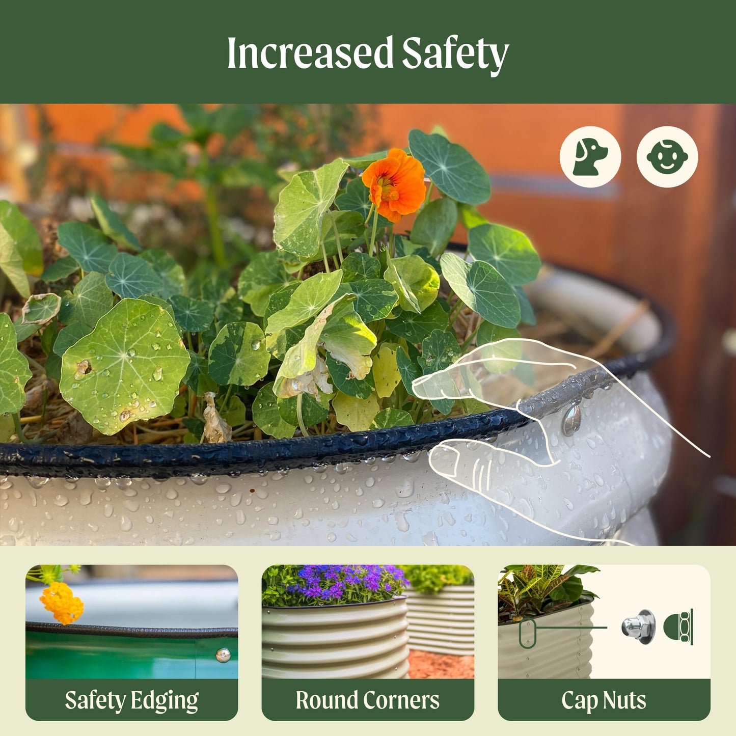 17" Classic 9 in 1 Garden Bed & 2-Tiered Metal Plant Stand with Grow Lights