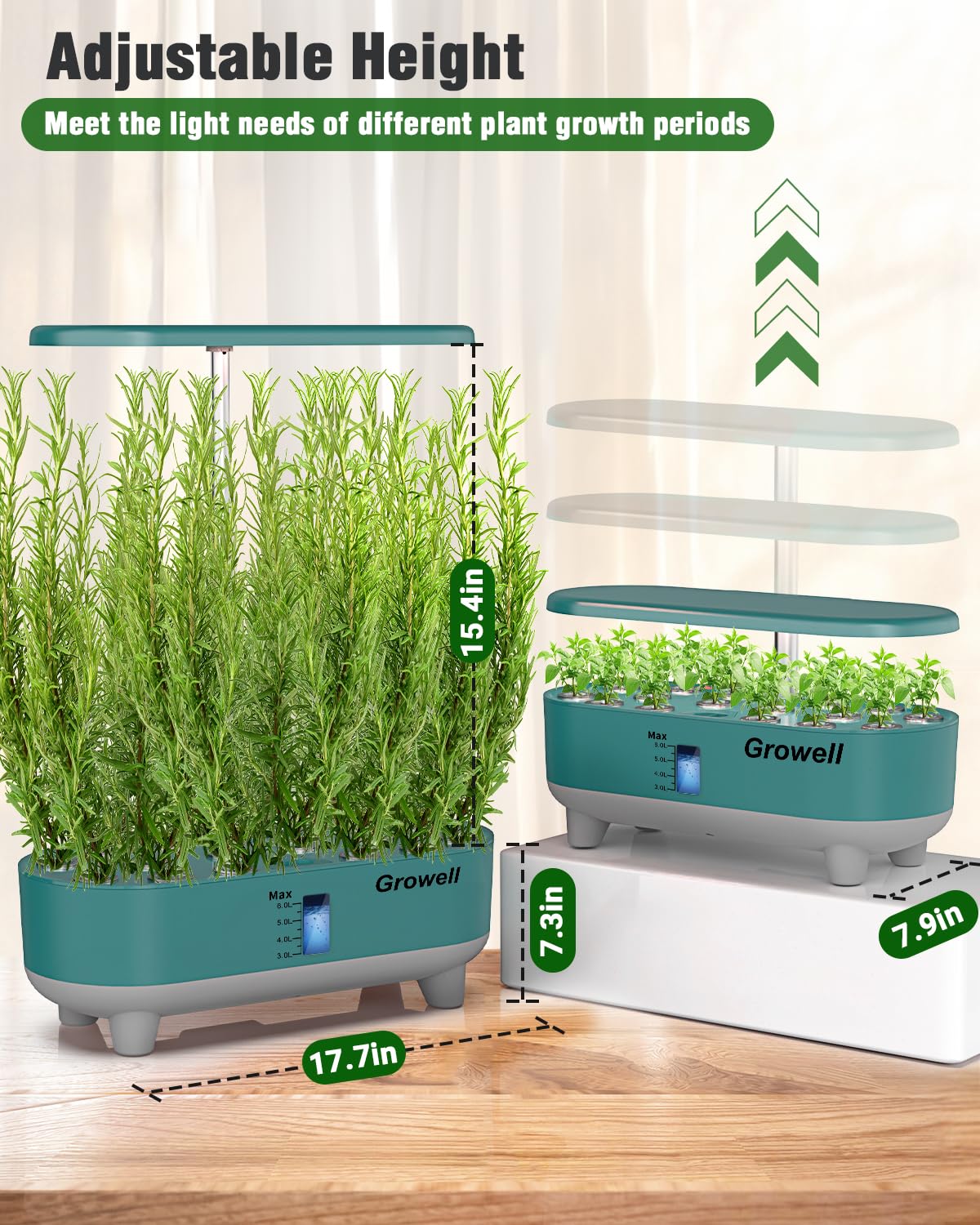 Growell 16 Pods Hydroponics Growing System Kit & 90 Pods Vertical Indoor Garden