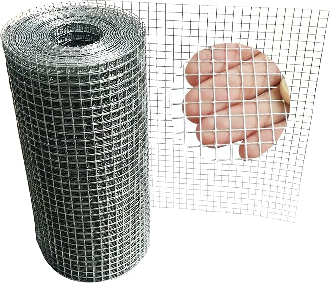 Galvanized Welded Wire Mesh Roll, 8in x 35ft, 1/4 Inch 23 Gauge Hardware Cloth - Garden Fencing for Rabbits, Chickens, Snakes, Gophers, Raccoons & Small Critters - Cage, Enclosure, Pest Barrier