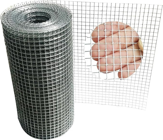 Galvanized Welded Wire Mesh Roll, 8in x 35ft, 1/4 Inch 23 Gauge Hardware Cloth - Garden Fencing for Rabbits, Chickens, Snakes, Gophers, Raccoons & Small Critters - Cage, Enclosure, Pest Barrier