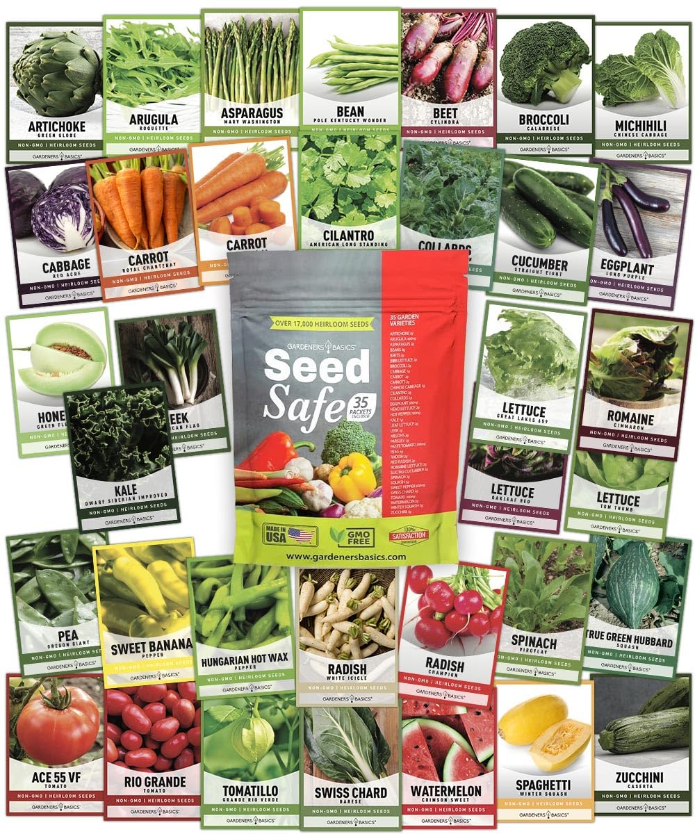 Ultimate Survival Seed Kit – 140 Heirloom, Non-GMO Varieties | Over 73,000 Seeds for Planting Vegetables, Herbs & Flowers | Emergency Food Preparedness & Long-Term Storage
