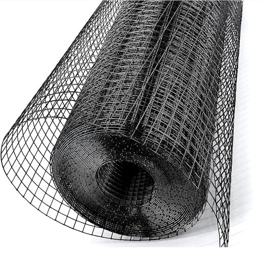 1/2 inch Hardware Cloth 48" x 50' 19 Gauge - Black Vinyl Coated Mesh Roll Perfect for Chicken Wire Fencing and Garden Protection, Ideal Tree Guard Solution