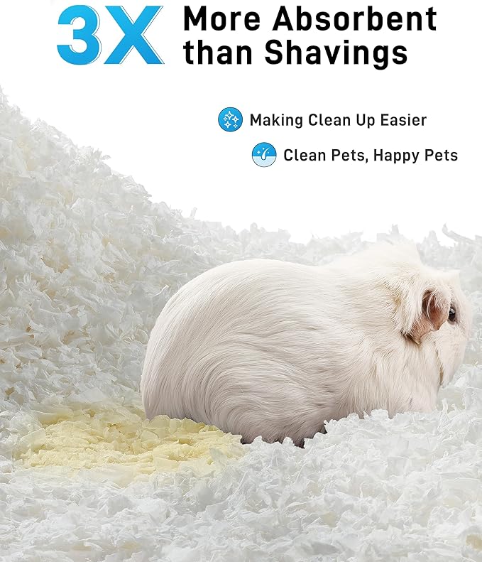 BUCATSTATE Hamster Bedding 70L, 99% Dust-Free Guinea Pig Bedding Odor Control Paper Bedding, Cozy Small Animal Bedding for Rabbit Rat Syrian Dwarf Hamsters Gerbils (White)