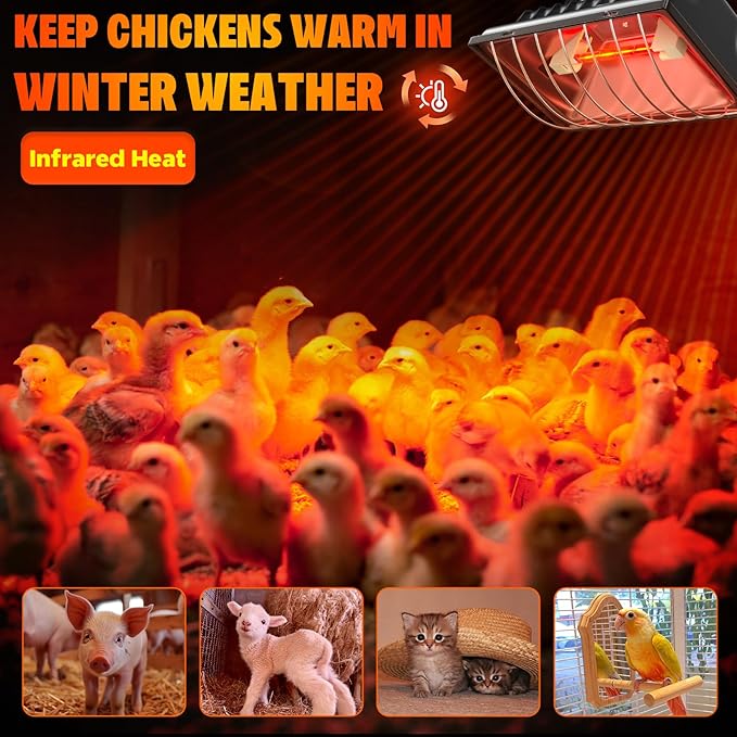 175W R7S Chicken Coop Heat Lamp Bulb,Repalcement Heater Bulb Heater Accessories for Chicks Or Ducklings,Heat Lamp for Cat Dog Pup,Adjustable Temp for Livestock Brooder Box Supplie
