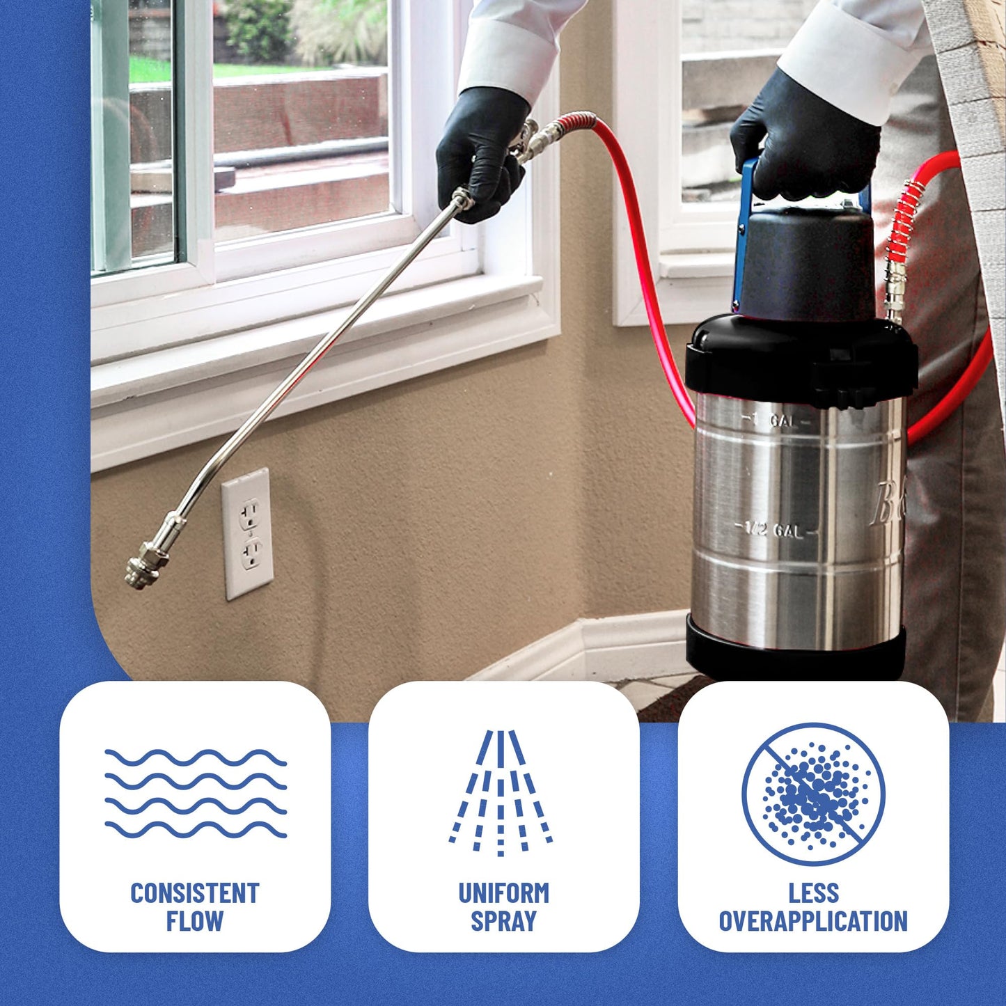 B&G - Pressurizing Tank Top (PTT) (22046000) - Battery-Powered Pump Upgrade for Primeline Sprayers - No Pumping, Consistent Spray – Lasts up to 4 Hours - Rechargeable, Includes Car Charging Adapter