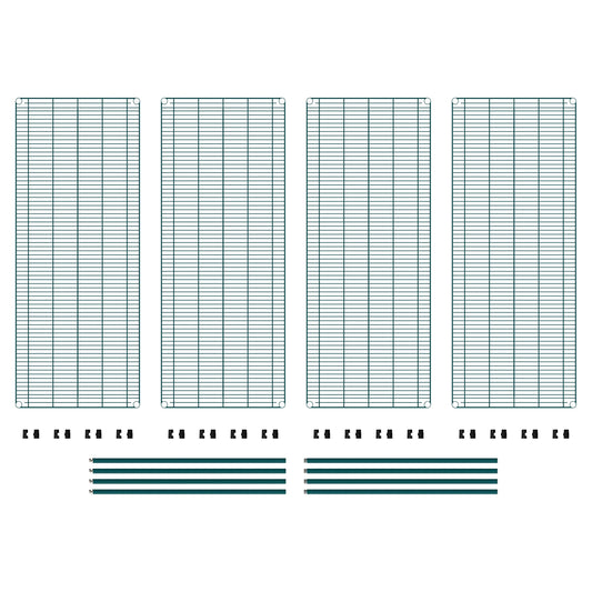 METRO Super Erecta Metroseal Green Epoxy Shelving Unit - Industrial Wire Shelving for Restaurants, Kitchens, Walk-in Coolers/Freezers with Microban - 4 Tier, 2000 lbs Capacity, 24” W x 60” L x 74” H