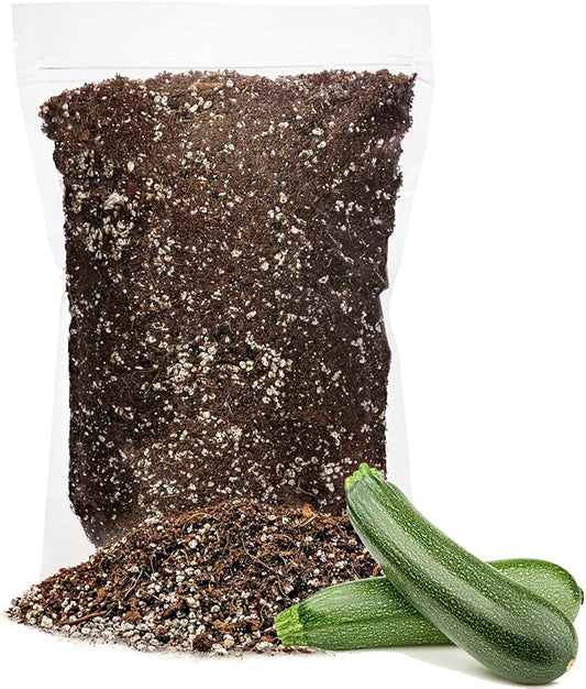 GARDENERA Premium Organic Potting Soil for Zucchini - (4 Quart Bag)
