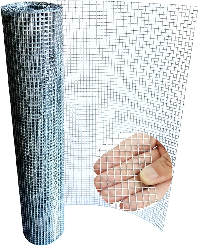 Hardware Cloth 1/4 Inch 20in X 20ft, 23 Gauge Hot Dip Galvanized Welded Cage Wire Mesh Roll, Chicken Wire Fence Roll for Snake Fences Handicraft Making Welded Fence Garden & Home