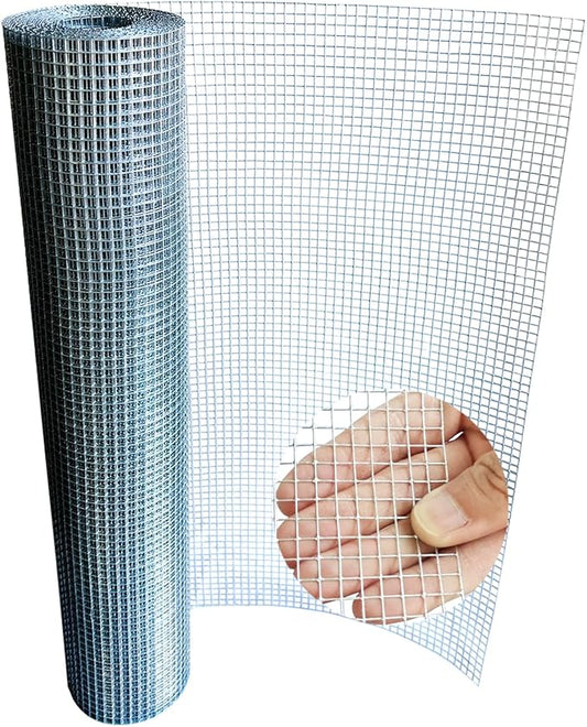 Hardware Cloth 1/4 Inch 20in X 20ft, 23 Gauge Hot Dip Galvanized Welded Cage Wire Mesh Roll, Chicken Wire Fence Roll for Snake Fences Handicraft Making Welded Fence Garden & Home