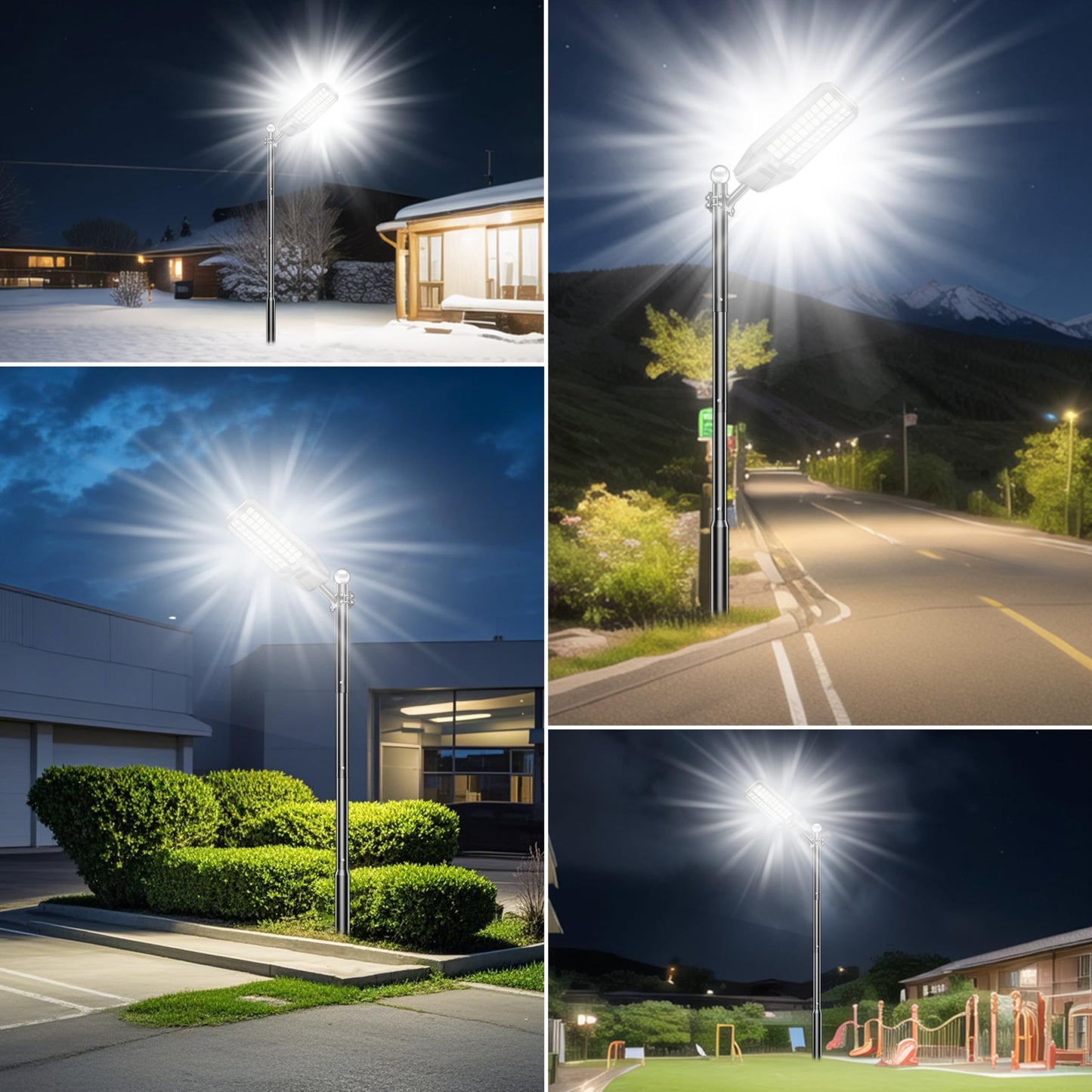 Vzyhik Solar Street Lights Outdoor Waterproof Dusk to Down - Large 9500W Outdoor Solar Light with Motion Sensor Remote Control LED Commercial Parking Lot Flood Lights for Yard Garden Pathway