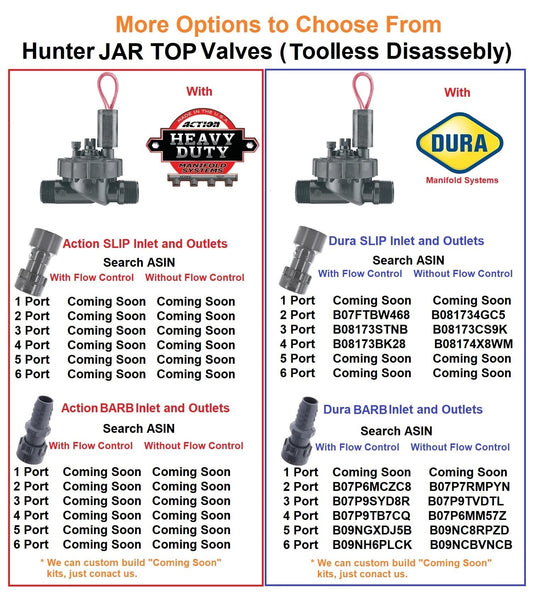 Hunter PGV101-MM 6 Zone Dura Manifold Valve Kit with Flow Control - Slip PGV101G (6 Zone)