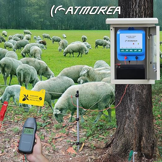Electric Fence Charger - Multi-Powered, 4.5 Joules High-Power Output Energizer, Repels Large Wildlife - Ideal for Livestock, Pet, Poultry, Gardens, Orchards Protection