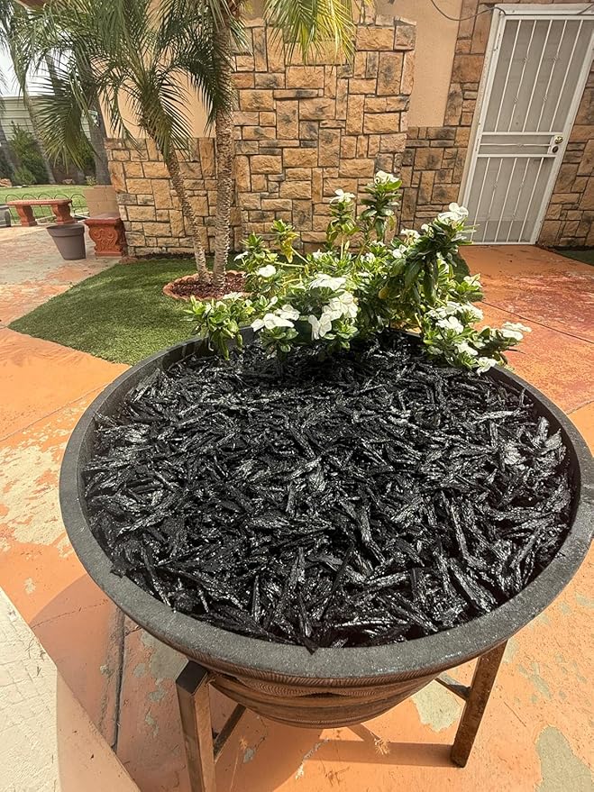 100% Wire-Free Shredded Rubber Mulch – Black – 10 lb (0.6 cu ft) – Long-Lasting, Low Maintenance, Safe for Kids & Pets – Ideal for Landscaping & Playgrounds