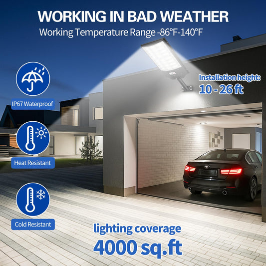 Leadzon 2Pack Medium Modular Solar Street Light+2Pack Large Unified Solar Street Light