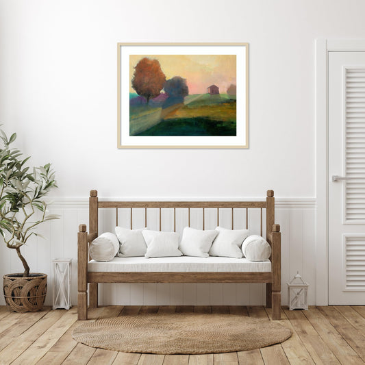 Amanti Art Framed Wall Art Print 33x41 Autumn Morning by Jan l. Waldron, Landscapes Wall Art, Rustic Farmhouse Decor, X-Large Poster Painting Artwork for Living Room, Bedroom, Bathroom, Office