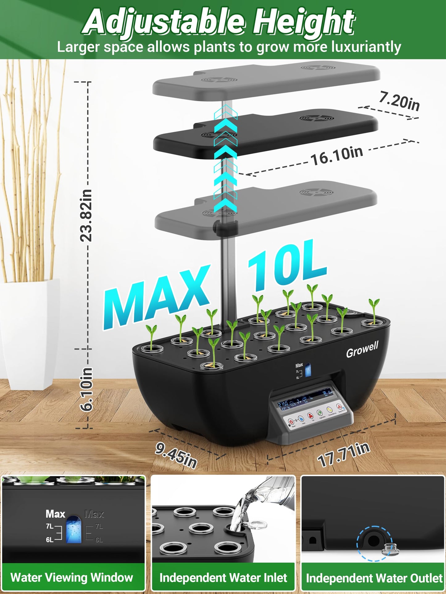 Growell 17 Pods & 16 Pods Hydroponics Growing System Kit