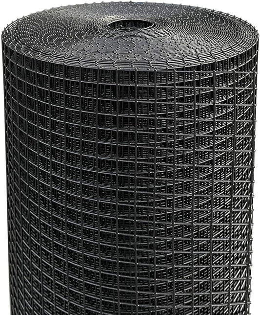 Black Hardware Cloth 1/2 inch Mesh 60'' x 50' 19-Gauge, Chicken Wire Mesh Roll, Welded Wire Fencing, Chicken Wire Fencing, Cage Wire, Garden Fencing, Tree Guard