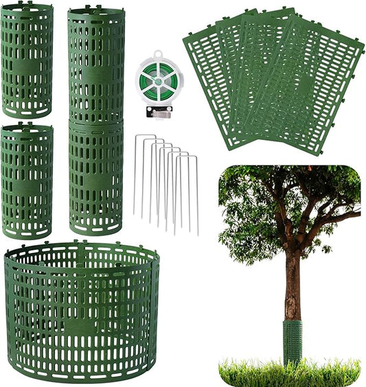 7pcs Tree Trunk Protector, Tree Guards Trunk Protector with Twist Ties, Resizable for Various Size Trees or Plants, Preventing Tree Bark Damage from Pruners, Mowers, and Rodents