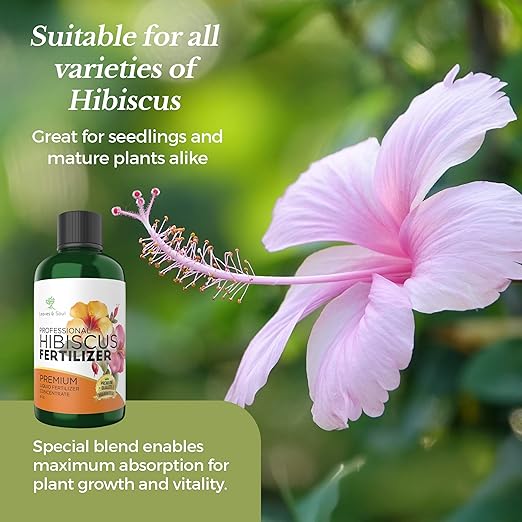 Choice Hibiscus Professional Liquid Fertilizer - Complete 3-5-4 Nutrient Blend Concentrate for Enhanced Blooming & Growth - Perfect for Garden & Indoor Plants, New & Improved Blend - 8 oz