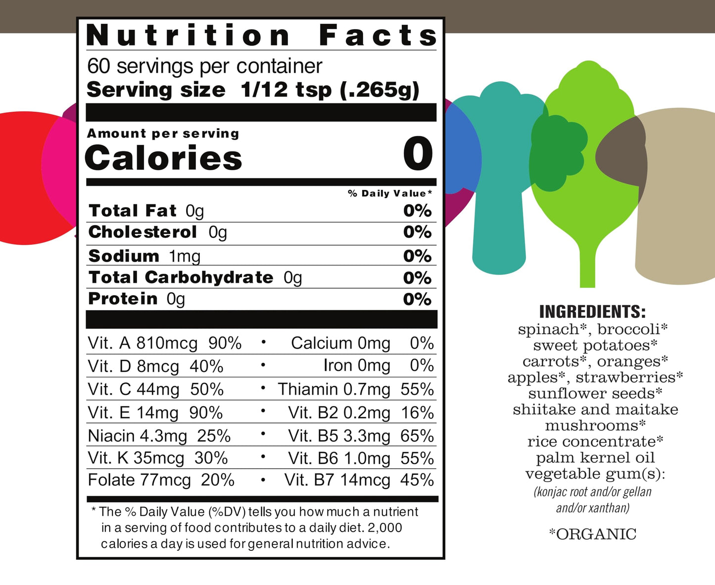 ENOF Organic Fruit and Vegetable Powder Supplement Kids & Adults | 10 Clean Ingredients - Strawberry, Spinach | Gluten & GMO Free Vegetable Powder for Kids | 180 Servings, 3 Mo. Supply, Made in USA