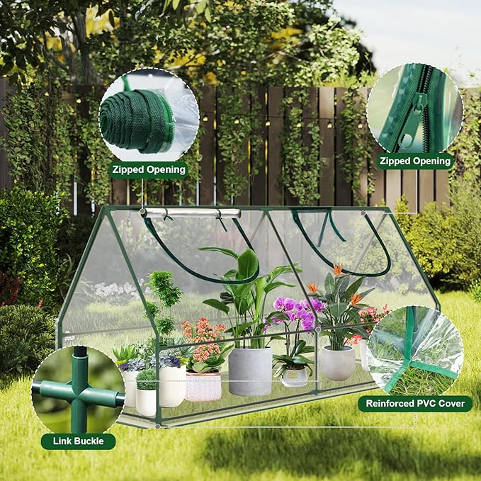 Mini Greenhouse, 47×23×23" Portable Greenhouse for Indoor Outdoor, Small Green House for Plants, Seedling, Germination