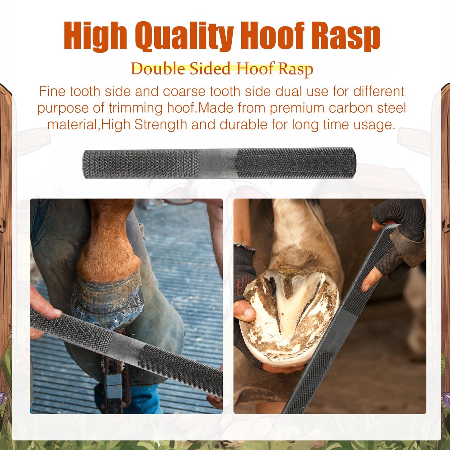 WILLBOND 9 Pcs 8 Inch Farrier Tools Kit Horse Goat Hoof Trimmer Metal Shears Farriers Hoof Nipper Cutter Handle Knife Gloves Brush Goat Supplies with Storage Bag