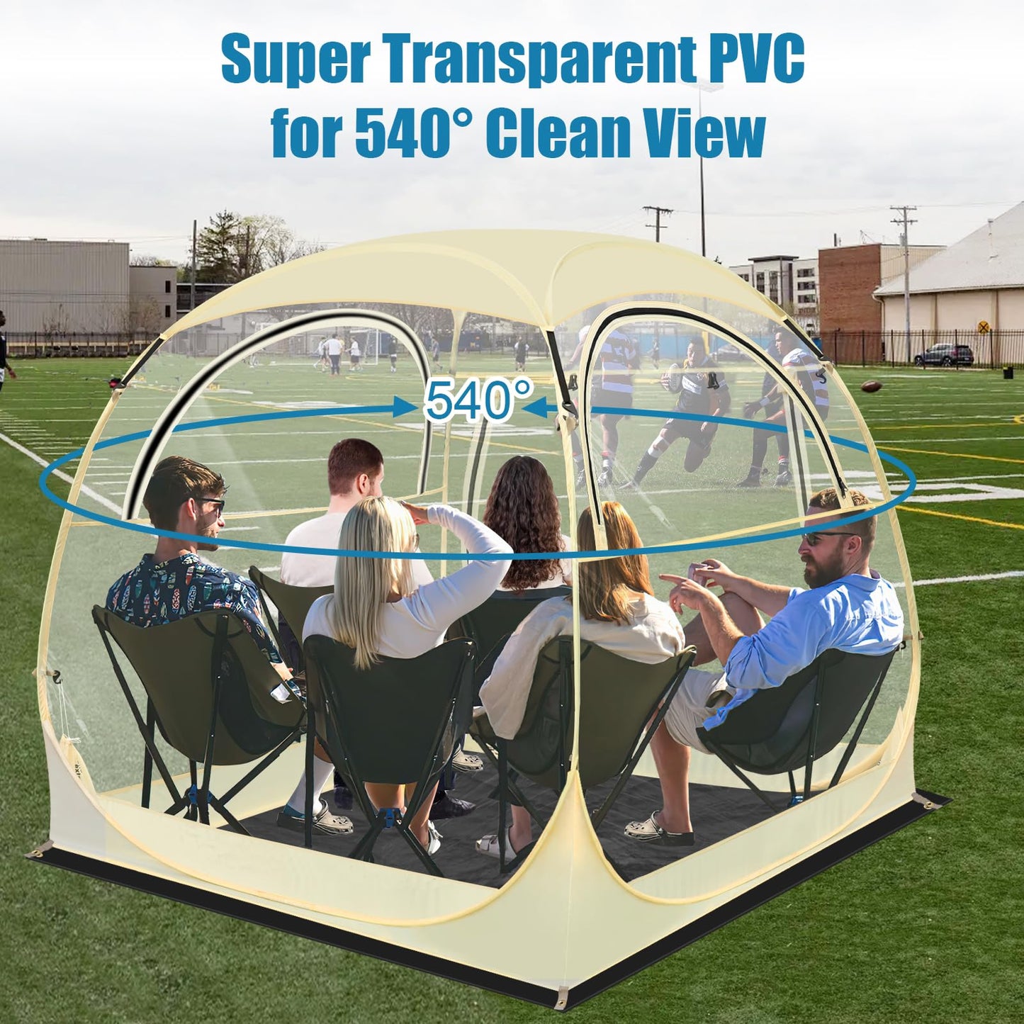 Eapele Sports Tent - Instant Pop-Up Shelter, Fits 6 Person Compact or 4 Person Comfortably, Rain Protection for Sports, Camping, Fishing & Parades