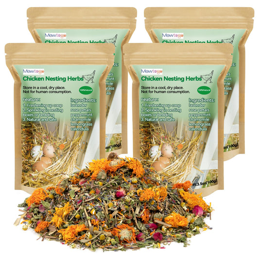 14 Oz Chicken Nesting Herbs - Natural Nesting Box Feed Herbs in 6 Dried Flower & Herbs for Freshening Bedding Chicken Coop Create Comfortable Environment