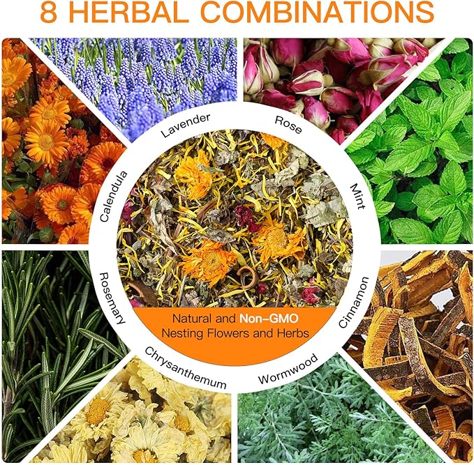 21 Oz Chicken Nesting Herbs Flowers Premixed Dried Poultry Herbs Natural Nesting Box Pads Roost House Lime Feed Grit Herbs Bedding Supplies for Chicken Duck Coop Feeder Freshness Egg Laying Coop Smell