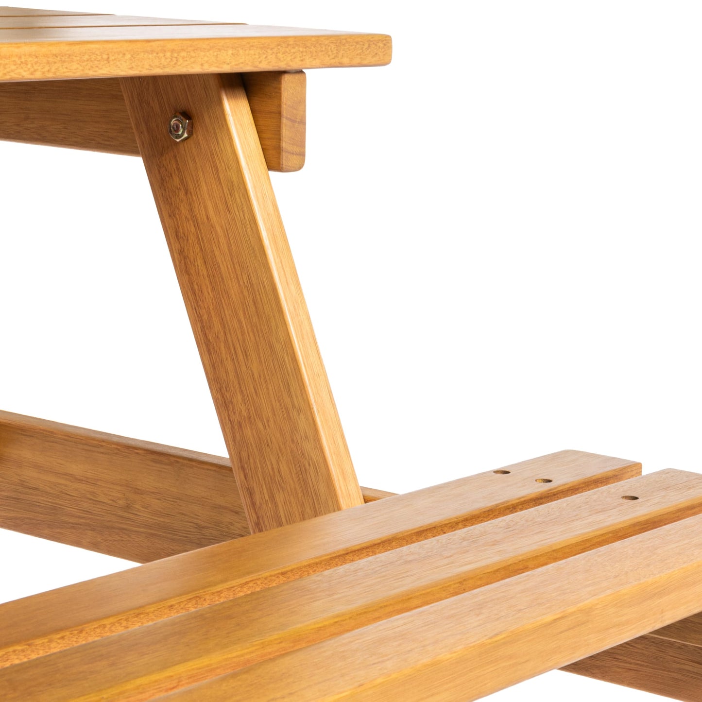 JONATHAN Y BNH200A Shoreham 59" Modern Classic Outdoor Wood Picnic Table Benches with Umbrella Hole Traditional, Coastal, Mid-Century, Vintage, Farmhouse, Teak Brown