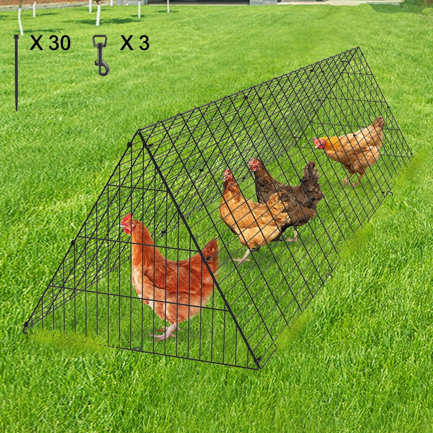 VEVOR Chicken Tunnels for Yard, 118.1 x 28 x 24.2 inch (LxWxH) Portable Chicken Tunnels for Outside Easy Installation, Coop Run Suitable for Ducks, Rabbits