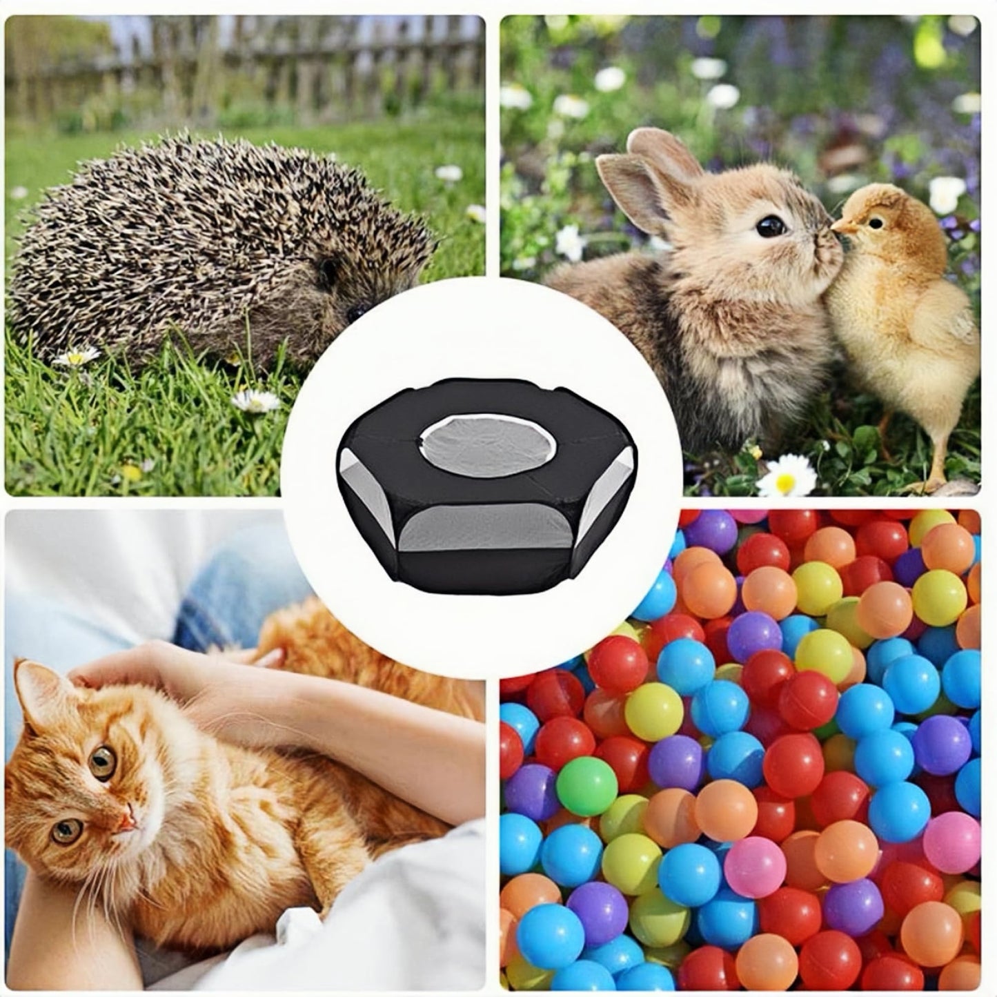 Small Animal Playpen,Popup Playpen,Portable Pet Tent,Foldable,Chicken brooder,Hamster/Dog/Cat/Rabbit/Guinea Pig/Chick Pet Cage Tent with Zipper Cover,Waterproof Black